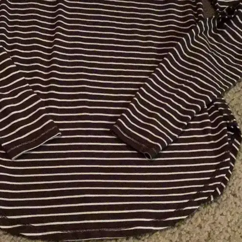 Lululemon  Scoop Neck Soft Rounded Bottom Brown White Striped top