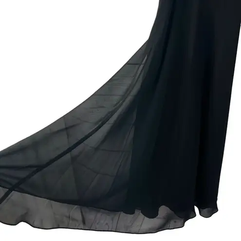 Evan Picone Petite SZ 6P Midi Halter Dress Beaded Empire Waist Lined Sleeveless