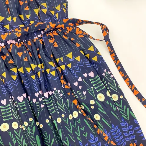 Eloquii Floral Heart Striped Keyhole Boho Bohemian Midi Dress