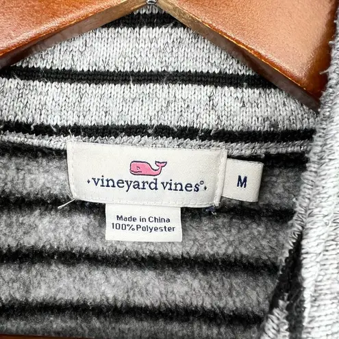 Vineyard Vines  Women’s gray Fleece Jacket Striped Whale Logo Full Zip medium