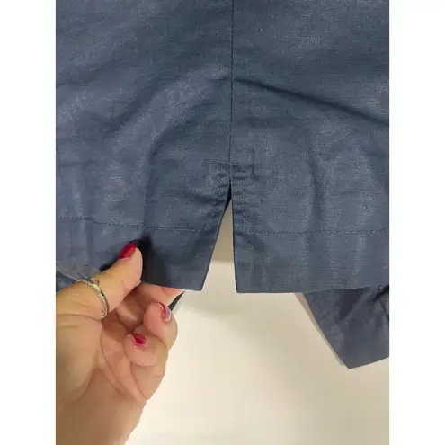 DKNY Jeans Petites Asymmetrical Zip Moto Crop Jacket Women's Navy Blue Sz