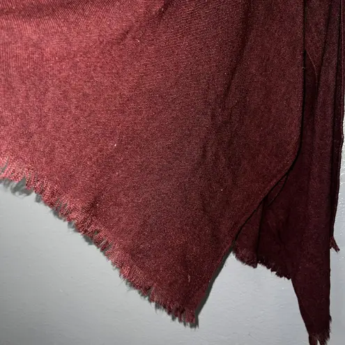 Burgundy Fringe Wrap Scarf Shawl Soft Lightweight Fall Winter Solid Red