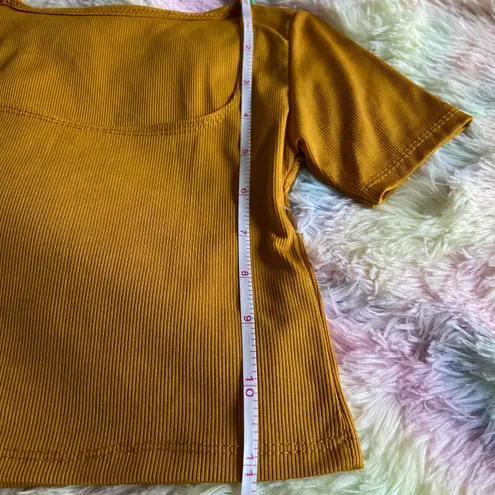 Square Neck Ribbed Crop Tee Size XS