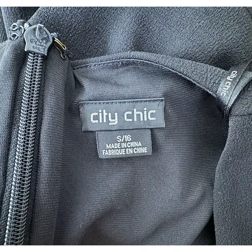 City Chic Jumpsuit Womens 16 Black Neutral Minimalist Office Travel Party Casual