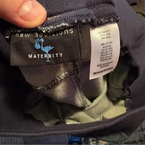 New Additions Maternity Jeans Medium Blue Stretch Panel Denim Full Belly Band