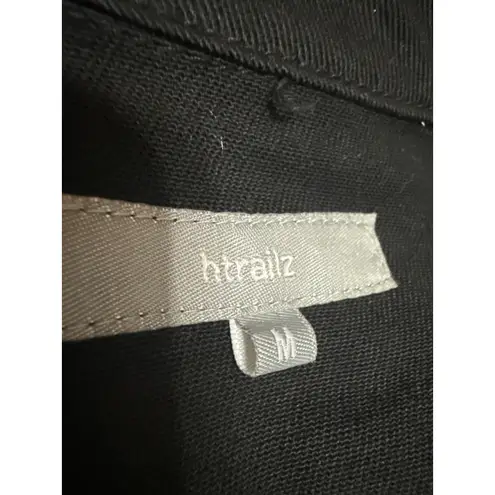 htrailz Black Leopard Skull Beaded Jeweled Rhonestone Long Sleeve Coat Jacket M Size M