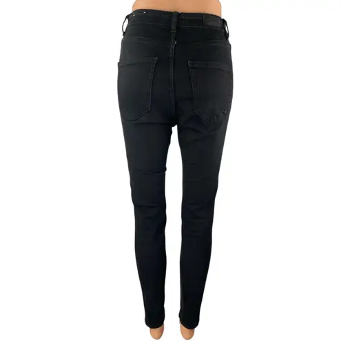Pull & Bear  Womens Black Pocket High Waisted Slim Fit Skinny Jeans Denim Pants 4