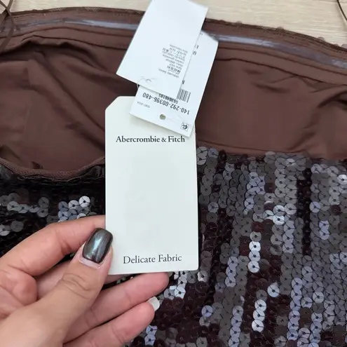Abercrombie & Fitch  Strapless Brown Sequin Corset thumbnail 7