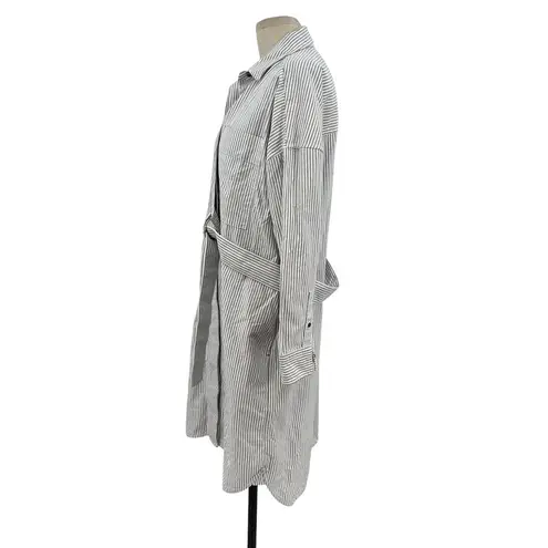 Everlane  The Oxford Shirt Dress Striped White & Grey Button Down Size‎ Small