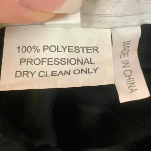 Whimsigoth Black Satin Halter Gown Gothic Witchycore Beaded Slit Corset Formal S