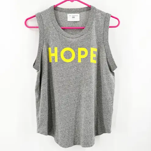 Sol Angeles Hope Tank Top Size Small Gray Yellow Cotton Blend Casual Sleeveless