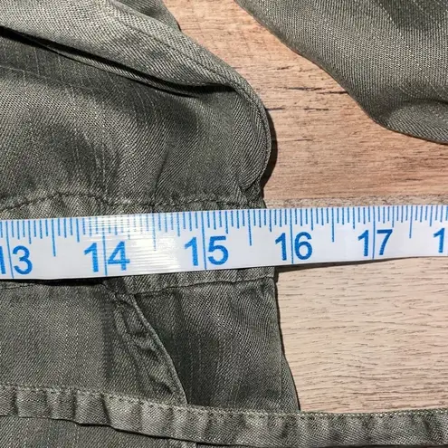 Wash Lab Womens Cinched Waist Chambray Wake Me up Jumpsuit Army Green XS NWT