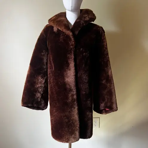Vintage Brown Faux Fur Coat Costume Theatre Halloween XS/S Heavy Winter Coat