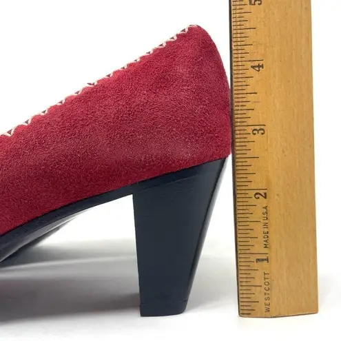 Joan & David brick red suede heels, NWOT, made in Italy, size 8