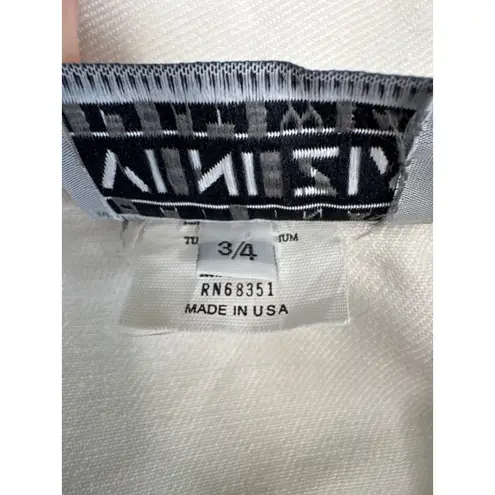 Vintage Venezia Sportswear White Denim Jumpsuit 80s Power Suit Cinched Waist XXS