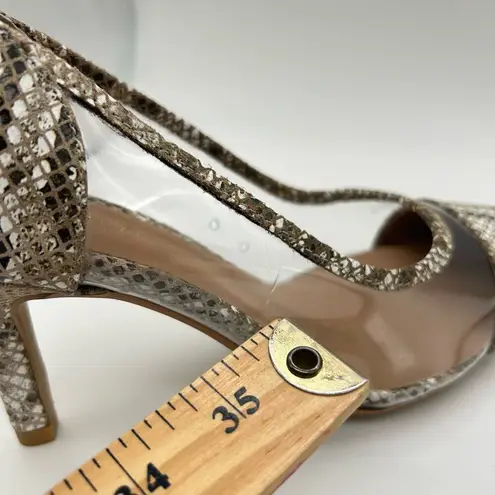 Journee Collection Journee Women 9 Gray Genuine Leather Gabbie Snake Embossed Pointed Toe Pump