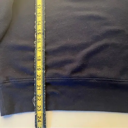 Sarah Marie Running Brunch Wide Neckline Sweatshirt Navy Blue Gold Small