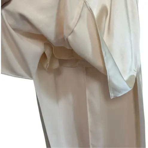 Obando Collecive Cream High Low Satin Sleeveless V Neck Tank Top Women's sz 12