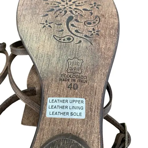 Sundance Catalog NWTS Brown Leather Fisherman Strappy Flat Sandals size 40 10