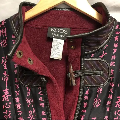 KOOS of course ! L Asian inspired reversible coat with 100% silk overlay Size L