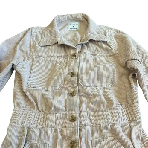 Celebrity Pink  Light Corduroy Jumpsuit Long Sleeve Wide Leg 100% Cotton Medium