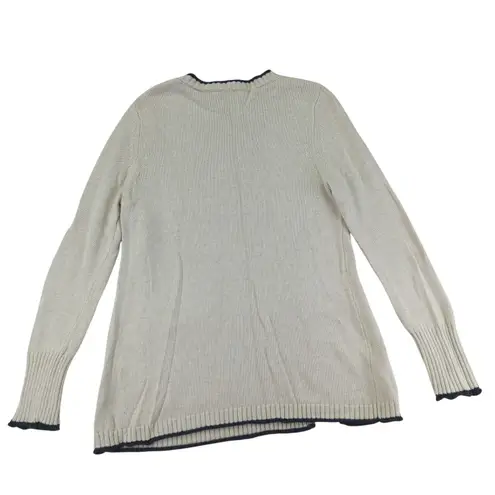 Habitat Womens Sweater Small Beige 100% Cotton Crew Neck Pullover 83021 Natural