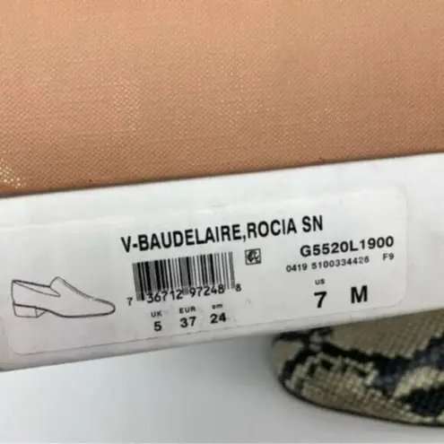 via spiga Women’s Baudelaire Square Toe Snakeskin Embossed Leather Loafers