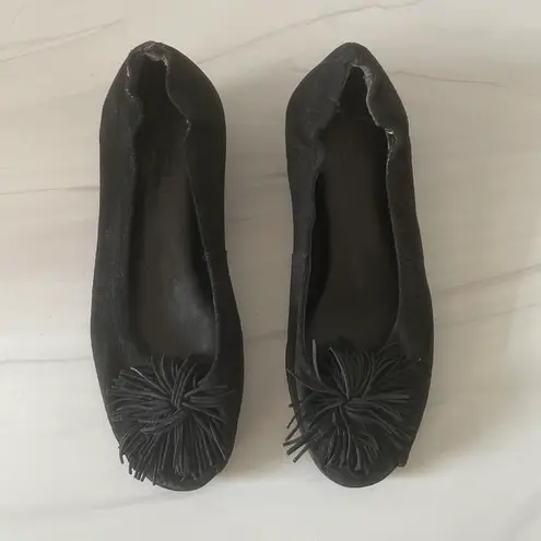 The Flexx Women's Boco Loco Peeptoe Ballet Flat- Black- Size 7