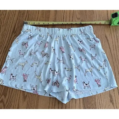 Beauty Sleep Social Dog Print Short Sleeve Notch Collar Pajama Shirt and Pajama Blue