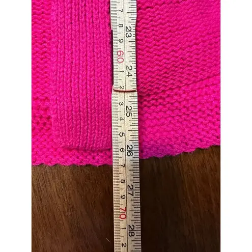 Pink Twill Women Large Cotton Blend Knit Wrap Sweater Shirt Colorful Art to Wear