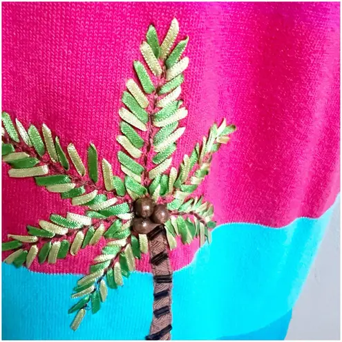 The Quacker Factory Beach Cardigan Short Sleeve Women Large Sun Sequin Beaded