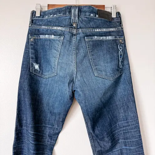 Genetic Denim Mid Rise Straight Leg Distressed Dark Wash Size 26