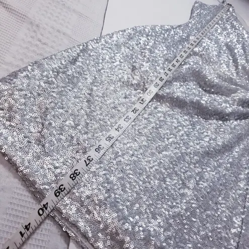 Calvin Klein  Silver Sparkle Shimmer Sequins Party Dress