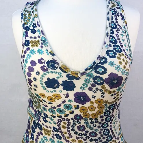 Modcloth  Womens Size Small sleeveless floral peplum retro tank Top