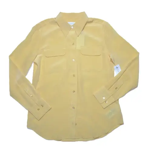 Equipment NWT Slim Signature in Buff Washed Silk Button Down Shirt S $250