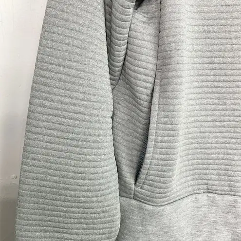 Nike  Heathered Gray Training Swoosh Ribbed Sweatshirt Hoodie Small