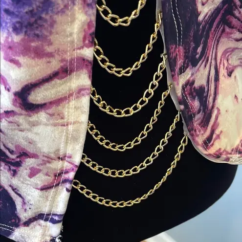 Marble Print Women's Top purple & white