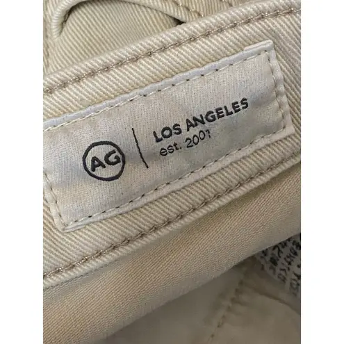 Adriano Goldschmied Beige High Waist Frayed Hem Palazzo Wide Leg Denim Jeans 29