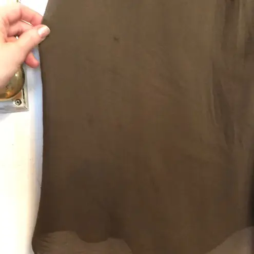 ALLSAINTS Spitalfields olive silk crepe wrap dress