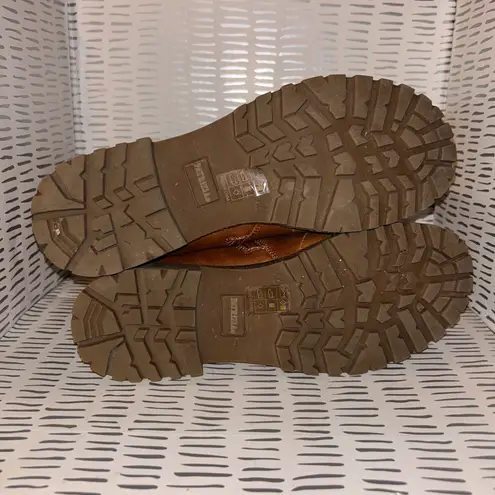 Patrizia Women's Clarris Brown Lace Up Zip Combat Boots Knit Collar Size 40 9