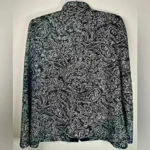 Alex Evenings | Black Embellished Zip Front Formal Jacket Women’s Size Medium