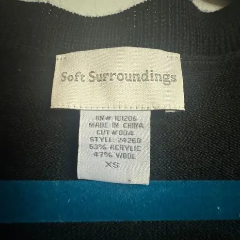 Soft Surroundings Soft Surroundings women’s Black 3/4 sleeve Dress Frizzy fringe midi Skirt XS