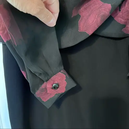 Formal cocktail wrap dress black and burgundy wedding size 6