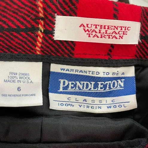 Pendleton Wallace Tartan Plaid Wool Pencil Skirt 4 6 S