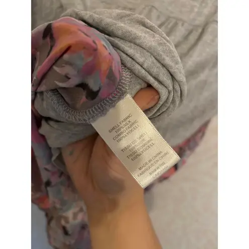 Rebecca Taylor Floral Print 100% Silk Short Sleeve Top