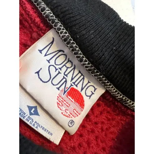 Morning Sun Sweatshirt Pullover Large Every Birdie Welcome Birds Vtg Vintage Red