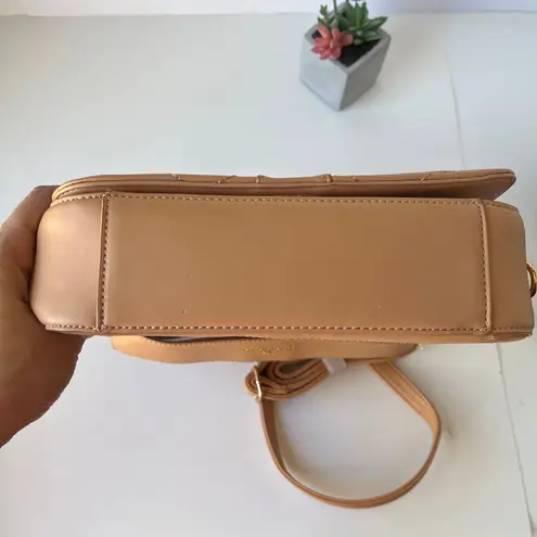 Piper Noble Quilt Convertible Backpack Crossbody Bag Neutral Blush Vegan Leather Tan