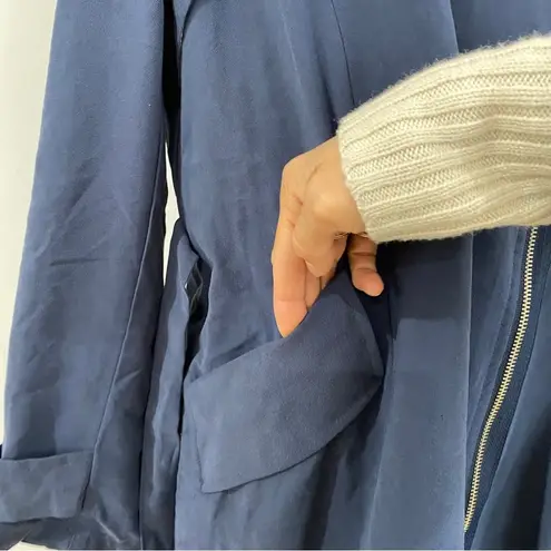 Babel Fair collarless trench jacket Blue