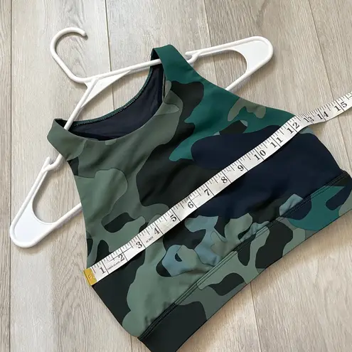 Carbon38 Camo Bra longline tank womens Green (small) workout activewear pilates
