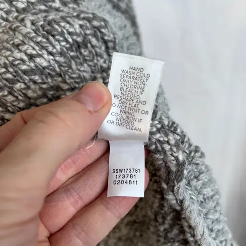 J Jill Chunky Knit Boxy Sweater Geometric Pattern Oversized Size Medium Artsy Gray